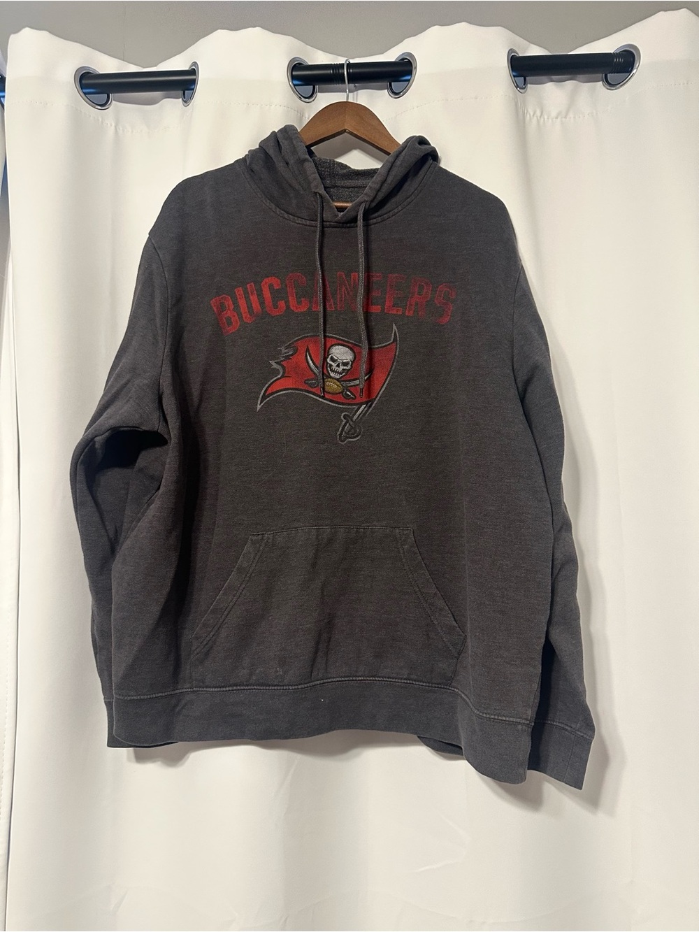 Team Apparel Buccaneers Charcoal Hoodie with Red Logo